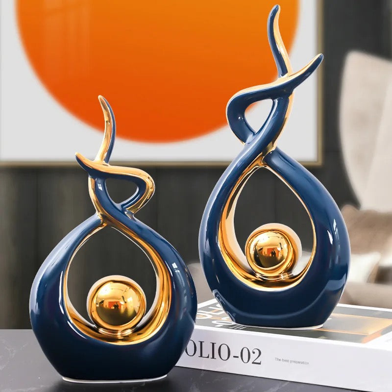 Home decor spiral ceramic luxury display