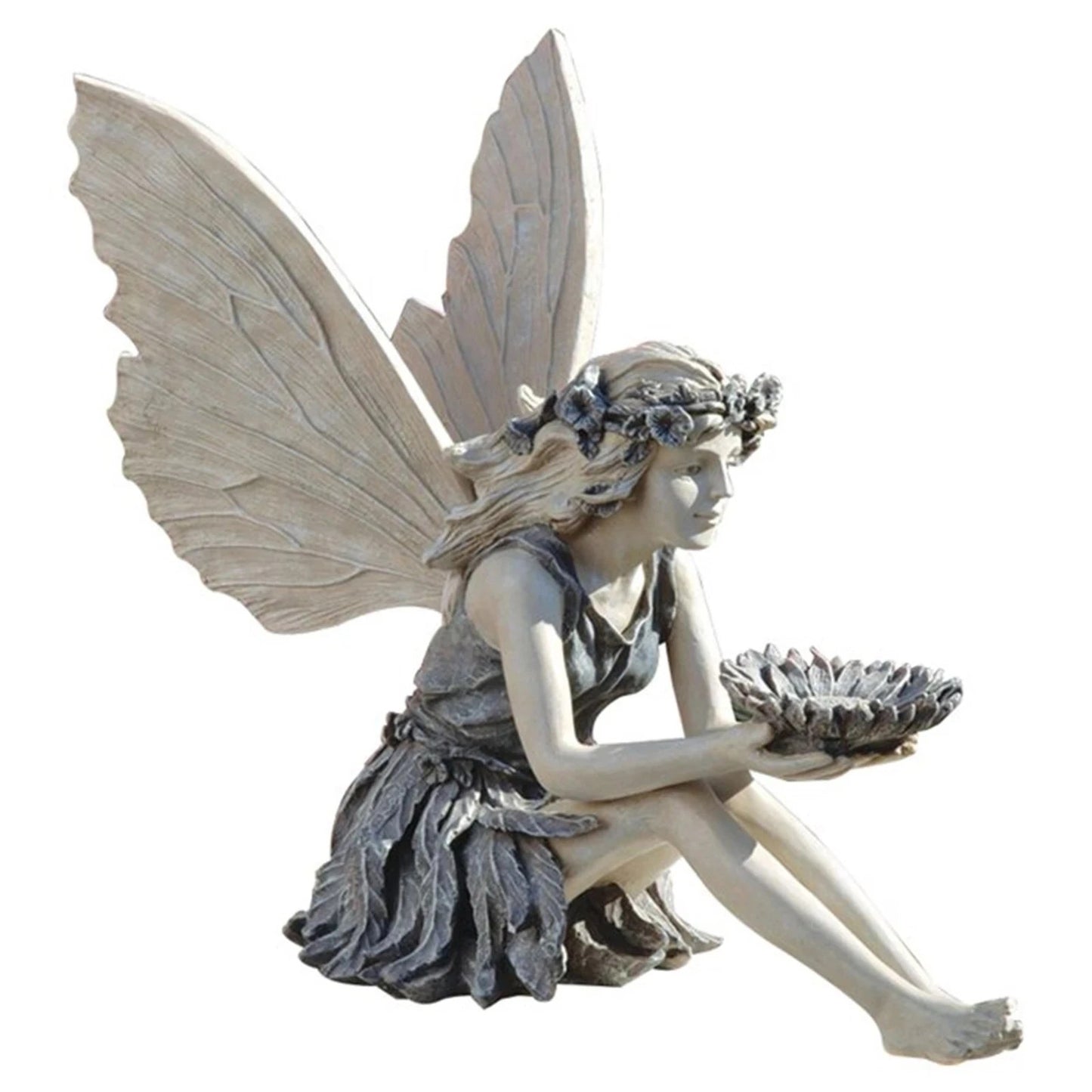 Fairy sunflower bowl statue