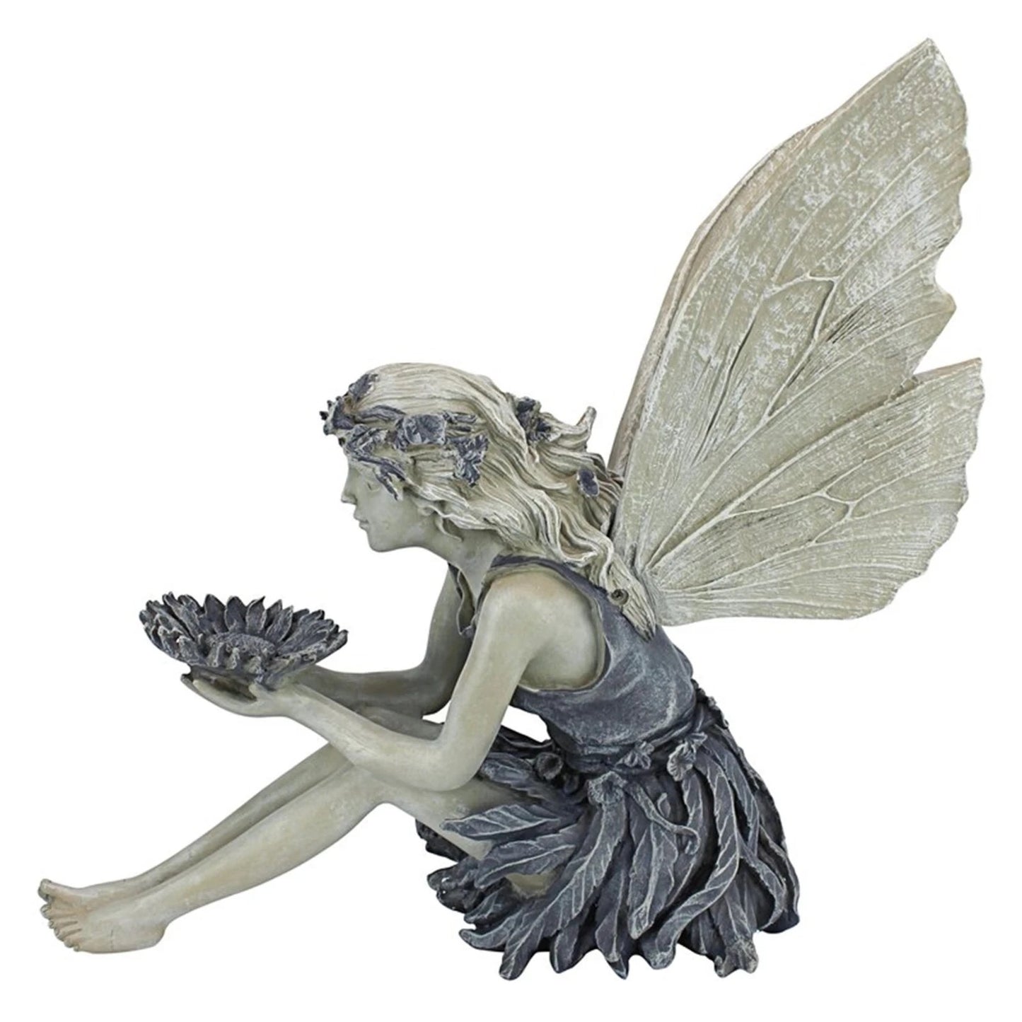 Fairy sunflower bowl statue