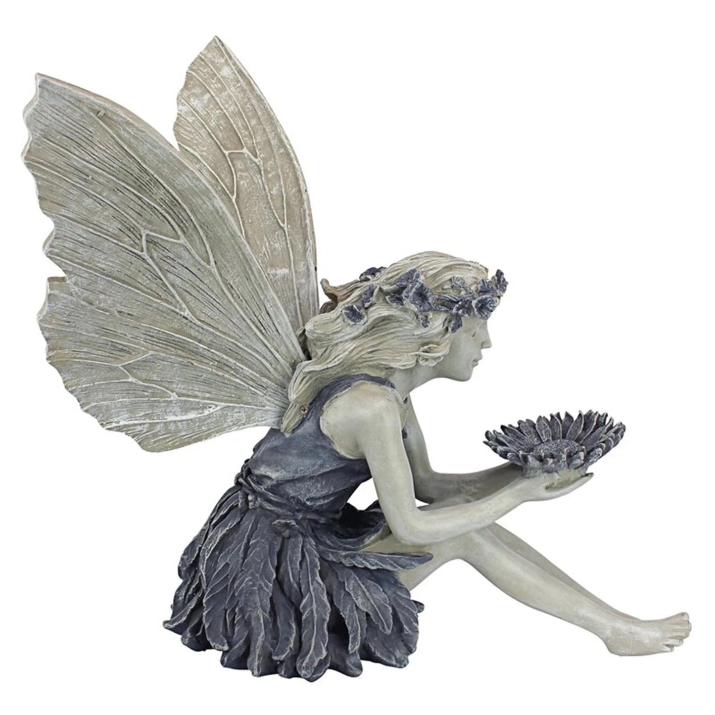 Fairy sunflower bowl statue