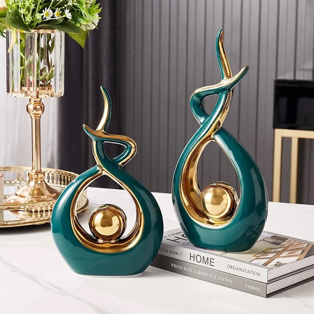 Home decor spiral ceramic luxury display