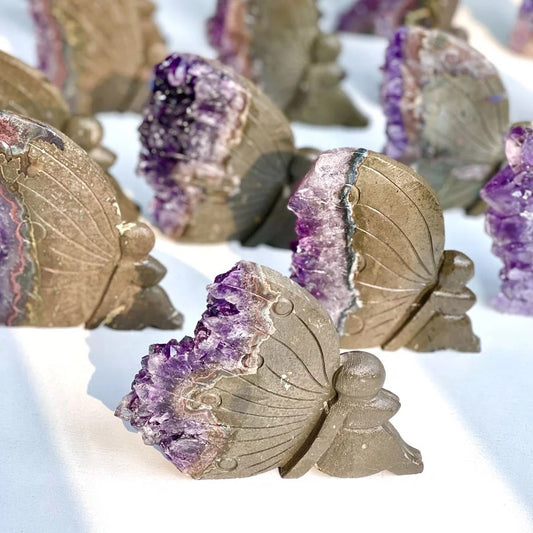 Amethyst butterfly fairy geode